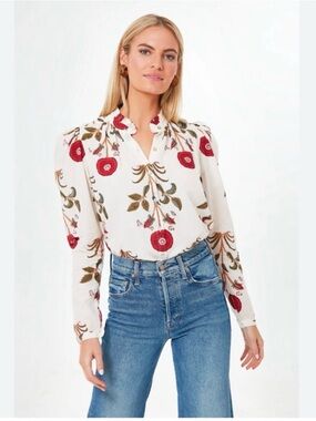 ALIX OF BOHEMIA Annabel Cotswold Bloom Shirt Small Cotton India